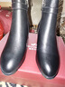富貴鳥(niǎo)真皮女靴秋冬季新款時(shí)尚潮流中年女士小短靴頭層牛皮加絨時(shí)裝靴女 FN21040030黑色（加絨） 37 曬單實(shí)拍圖