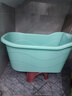捷貝兒童洗澡桶寶寶浴桶嬰兒大號浴盆可坐小孩泡澡桶家用浴缸全身澡盆 淡綠色（0-15歲）加長(cháng)款 曬單實(shí)拍圖