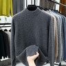 羅蒙（ROMON）100%羊毛衫男士裝半高領(lǐng)針織衫毛衣冬季加厚保暖中青年衣服打底衫 深灰色 加厚保暖 （親膚不扎人 ） 3XL （建議170-190斤） 曬單實(shí)拍圖