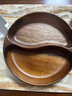 【整木進(jìn)口】南美胡桃木船型碗創(chuàng  )意木質(zhì)沙拉碗家用碗餐盤(pán)鴛鴦盤(pán) 【整木】胡桃木鴛鴦盤(pán)--26*26*4.5cm 曬單實(shí)拍圖