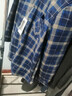 立蒙冬季男士保暖襯衫加絨加厚長(cháng)袖格子襯衣中年爸爸裝 316藍灰格2XL 曬單實(shí)拍圖
