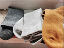 貓人5雙裝45%羊毛襪子男純色毛圈襪秋冬加厚保暖襪防寒男襪睡眠襪 曬單實(shí)拍圖