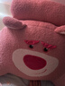 派客思床頭靠枕大靠背床頭靠墊玩手機抱枕軟包宿舍床上看書(shū)護腰靠墊沙發(fā) 粉色草莓熊[泰迪絨面料] 大號70x50CM(適合床頭沙發(fā)) 曬單實(shí)拍圖