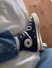 匡威（Converse）經(jīng)典款ALL star學(xué)生經(jīng)典男女運動(dòng)休閑鞋高幫帆布鞋情侶復古板鞋 101010 黑色 38 曬單實(shí)拍圖