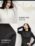 紅袖軟糯百搭長(cháng)袖T恤2025冬季新款女裝【無(wú)齡系列】半高領(lǐng)氣質(zhì)上衣 米白004 S 曬單實(shí)拍圖