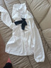 絲柏舍遮肉顯瘦娃娃領(lǐng)襯衫女2026春裝新學(xué)院風(fēng)長(cháng)袖單排扣襯衣 曬單實(shí)拍圖