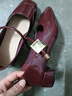 大東法式瑪麗珍小皮鞋女夏2026新款氣質(zhì)粗跟淺口單鞋0051 酒紅色 35 曬單實(shí)拍圖