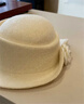 爾山集法式千金風(fēng)優(yōu)雅禮帽女秋冬赫本風(fēng)貝雷帽復古時(shí)尚顯臉小帽子漁夫帽 山茶花千金帽【白色】 曬單實(shí)拍圖