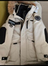 LUCK SWAN GODSE零下30度羽絨服男中長(cháng)款戶(hù)外工裝派克服極寒保暖大衣女士棉服外套 米白色 情侶款 XL 【建議體重：120-140斤】 曬單實(shí)拍圖