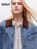 ONLY 2025夏季復古時(shí)髦拼接翻領(lǐng)落肩寬松牛仔外套女|125354010 曬單實(shí)拍圖