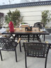 紫葉鐵藝桌椅組合五件套戶(hù)外休閑鑄鋁椅別墅庭院花園露臺院子室外 6【椅】+1【瓷磚長(cháng)桌160×90】 曬單實(shí)拍圖