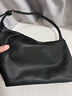 裘真新年禮物【明星推薦】經(jīng)典hobo包植鞣牛皮腋下通勤休閑餃子女包 黑色-小號 小包/大包 曬單實(shí)拍圖
