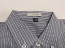 與狼共舞【舒適純棉】秋冬時(shí)尚條紋百搭休閑男士長(cháng)袖襯衫 009藍灰 170  曬單實(shí)拍圖