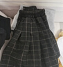 芭比女童冬季裙子秋冬格紋毛呢半裙校園風(fēng)百褶裙BY010 藏藍色 140 曬單實(shí)拍圖