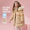 媛媛公主兒童羽絨服冬季女童加厚大毛領(lǐng)連帽保暖外套中大童防寒鎖溫滑雪服 曬單實(shí)拍圖