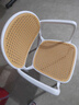 藤編塑料椅子北歐家用可疊放餐椅戶(hù)外休閑靠背椅小戶(hù)型扶手書(shū)桌椅 白色-藤編/大扶手 曬單實(shí)拍圖