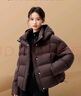 雪中飛羽絨服女短款【云絨系列】2025冬新款簡(jiǎn)約厚外套 咖啡色 L 曬單實(shí)拍圖