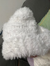 目丸可愛(ài)小熊耳朵毛毛帽子女秋冬季顯臉小大頭圍保暖毛線(xiàn)帽毛絨雷鋒帽 白色 曬單實(shí)拍圖