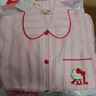 野獸派家居（tbh）宋雨琦同款三麗鷗Hello Kitty法蘭絨家居服套裝冬季可外穿睡衣女 Hello Kitty法蘭絨家居服 奶白條紋 XS 曬單實(shí)拍圖