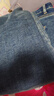 百圖（betu）女裝2025年冬季新款牛仔褲抓絨牛仔直筒褲顯瘦潮流褲子女2512T24 深牛仔藍 M 曬單實(shí)拍圖