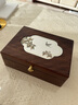 梵瀚實(shí)木首飾盒玻璃面新婚訂婚禮物珠寶盒高檔精致飾品收納盒送女友 雙層帶鎖 灰絨布 黑胡桃木 曬單實(shí)拍圖