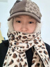 三麗鷗（SANRIO）新款正版周邊豹紋圍巾帽子兩件套可愛(ài)少女心防寒保暖神器 米色圍巾帽子兩件套 曬單實(shí)拍圖