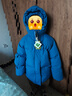 威爾貝魯（WELLBER）男女兒童羽絨服加厚棉服外套寶寶白鴨絨面包服25冬新款松石藍130 曬單實(shí)拍圖