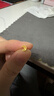六福珠寶新年禮物 月牙黃金耳釘光影金(單只)足金碎碎冰耳釘 總重約0.26克 曬單實(shí)拍圖