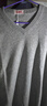 恒源祥100%山羊絨衫男士V領(lǐng)毛衣純色保暖上衣15213676  淺灰 180/96A  曬單實(shí)拍圖