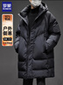 羅蒙中長(cháng)款男士羽絨服男冬季新款防寒加厚保暖大衣90白鴨絨連帽外套男 曬單實(shí)拍圖
