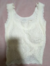 杰麗·莫克（Jerrie Mock）高品法式蕾絲性感保暖吊帶背心女內衣帶胸墊內搭內外穿t恤打底衫 一件裝-米白 XL （建議115-130斤） 曬單實(shí)拍圖