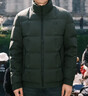 羅蒙（ROMON）冬季休閑羽絨服男士立領(lǐng)加厚保暖外套潮流韓版男裝寬松鴨絨防寒服 灰綠 XL 180 適合130-150斤 曬單實(shí)拍圖