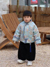 班喜迪男童漢服套裝冬裝寶寶周歲拜年禮服兒童中式國風(fēng)唐裝喜慶過(guò)年衣服 藍色 100 曬單實(shí)拍圖