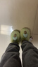 QYCKABY踩屎感棉拖鞋女士冬季2025新款包跟室內家居防滑厚底加絨保暖棉鞋 綠色【包根保暖小蘑菇】 38-39 正碼 曬單實(shí)拍圖