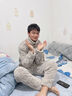 雪中飛睡衣冬季男士珊瑚絨加厚加絨2026新款秋冬高端家居服套裝高級輕奢 NSCJF-淡灰方格拉鏈 【適合10~18℃單穿】 L -170/92A 【建議110-130斤】 曬單實(shí)拍圖
