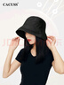 CACUSS帽子女士春秋遮陽(yáng)帽戶(hù)外騎行防紫外線(xiàn)太陽(yáng)帽防曬漁夫帽盆帽 黑大 曬單實(shí)拍圖