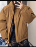 燦圖美式飛行員夾克羽絨棉服男秋冬季加厚棉衣外套cleanfit面包服棉襖 棕色 夾棉加厚 M 曬單實(shí)拍圖