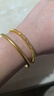 老廟黃金手鏈足金盤(pán)纏福牌掛墜手串女手飾送女友送老婆生日禮物 兩世歡盤(pán)纏手串約4g+禮盒 曬單實(shí)拍圖