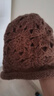 HKYI毛線(xiàn)帽女帽子女秋冬季手工鉤花套頭帽優(yōu)雅包頭帽針織帽保暖 卡其色(手工卷邊芙蓉花) 均碼(頭圍55-60) 曬單實(shí)拍圖