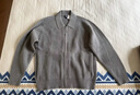 優(yōu)衣庫男裝襯衫領(lǐng)拉鏈針織開(kāi)衫/長(cháng)袖毛衣毛衫外套481723 04 煙灰色 M 曬單實(shí)拍圖
