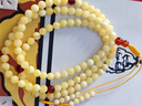 石玥珠寶收藏級天然原礦蜜蠟手串108顆男女士款雞油黃白花蜜手鏈項鏈5-6mm 曬單實(shí)拍圖