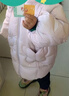 戴維貝拉（DAVE＆BELLA）新款三防女童外套中長(cháng)款女寶寶羽絨服洋氣兒童衣服連帽小童上衣 灰紫色【現貨】 120 cm 【充絨量110g】 曬單實(shí)拍圖