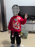 嘟嘟家寶寶拜年服套裝紅色喜慶男童兩件套過(guò)年衣服兒童童裝 朱櫻紅 110 曬單實(shí)拍圖