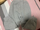 全棉時(shí)代（PurCotton）兒童加厚抓絨衛褲秋冬 淺花灰 120 曬單實(shí)拍圖