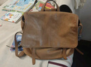 裘真【宋佳同款】植鞣羊皮信使雙肩包大容量上班通勤休閑背包新款 大象灰-小號 曬單實(shí)拍圖