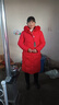 皮爾卡丹（pierre cardin）羽絨棉服女2024新款冬季長(cháng)款過(guò)膝加厚刺繡棉衣韓版修身棉襖外套女 紅色 3XL 130斤-145斤 曬單實(shí)拍圖