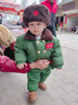 芳透軍大衣嬰兒服裝 冬季加絨加厚軍綠套裝兒童分衣嬰幼兒拜年服裝 【軍綠色分體】寶寶上衣+包包+帽子褲子 120 曬單實(shí)拍圖