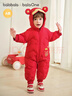 巴拉巴拉嬰兒連體衣羽絨服寶寶男童女童2025新款冬裝外出哈衣爬服造型拜年 曬單實(shí)拍圖