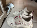 回力（Warrior）兒童運動(dòng)鞋春秋男童鞋輕便老爹鞋女童跑步鞋WZ-1028 米/酒紅36 曬單實(shí)拍圖