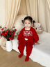 G.duck小黃鴨滿(mǎn)月嬰兒衣服春秋季新生兒連體衣周歲禮服女寶寶唐裝中國風(fēng) 紅色 73cm 73碼3-7月【建議寶寶6-8公斤左右】CM 曬單實(shí)拍圖